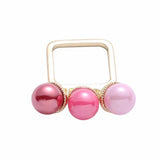 Trendy Balancing Style Sweet Ring Colorful Candy Pearl Square Ring Gift for Women