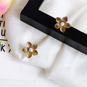 Flower Gold Pearl Earrings Jewelry for Women