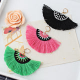 Bohemian Semicircle Tassel Pendant Dangle Women Earring