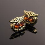 Vintage Lovely Rhinestone Eyes Owl Ear Stud Earrings For Women 