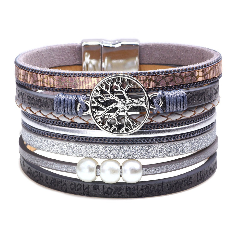 Vintage Life Tree Multilayer Leather Bracelet