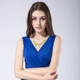 Yellow Resin Flower Stylish Collar Necklace Drop Shape Decor