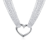 YUEYIN Multi-line Simple Heart Pendant Necklace For Women