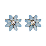 Sweet Women's Colorful Flower Rhinestones Crystal Earrings