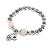 Silver Crystal Rose Simple Pendant Bracelet For Women