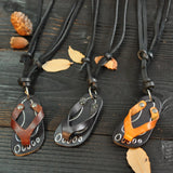 Genuine Leather Flip-Flops Outdoor Beach Necklace