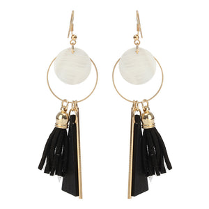 Trendy Tassels Wood Shell Ear Drop Elegant Earrings