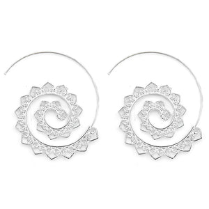 Big Circle Hoop Exaggerated Spiral Heart Drop Shape Earrings