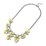 Yellow Resin Flower Stylish Collar Necklace Drop Shape Decor