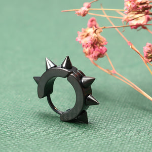 Rivets Hedgehog Punk Rock Titanium Steel Unisex Earring for Men Women