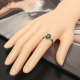 Sweet Environmental Copper Blue Zircon Gold Plating Ring