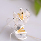 S925 Silver Ear Drop Delicate Drawing Lotus Flower Earrings