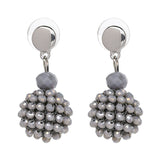 Unique Women's Colorful Bead Micro Pave Ball Drop Earring