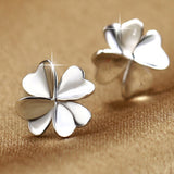 925 Sterling Silver Sweet Lucky Flower Earrings For Women