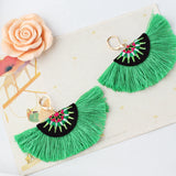 Bohemian Semicircle Tassel Pendant Dangle Women Earring