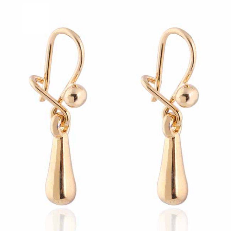 Kuniu Simple 18k Gold Plated Waterdrop Dangle Pendant Earrings