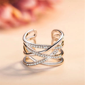 Stackable Twining Clear CZ Ring Dazzling Zirconia Rings