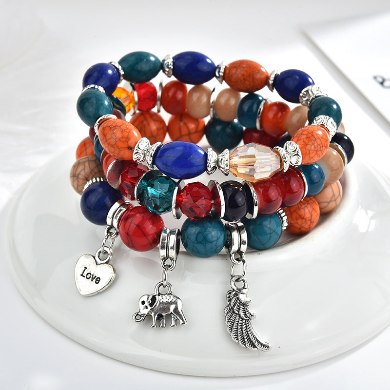 Bohemian Multilayer Tassel Beaded Bracelet Wings Bracelets