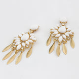 Bohemian White Gem Drop Earrings