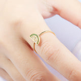 Lovely Lemon 18K Gold Zircon Rings Jewerly Gift for Women