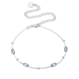 YUEYIN Silver Plated Beads Anklet Brass Foot Chain for Women