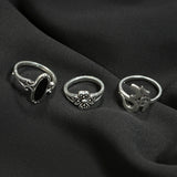 10Pcs Bohemian Statement Ring Set Vintage Crown Star Moon