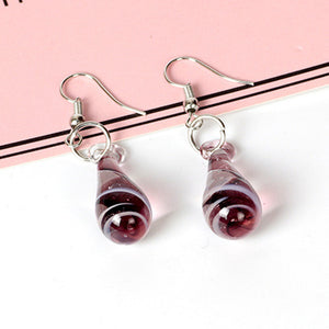 Spiral Flower Colored Glaze Drop Piercing Earring Unique Gif