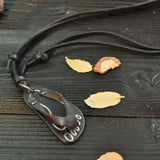 Genuine Leather Flip-Flops Outdoor Beach Necklace
