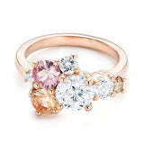 Sweet Gold Plated Multicolor Zircon Ring Party Women Ring