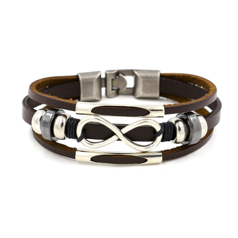 Multilayer Infinity Knot Bracelet Casual Fashion Leather