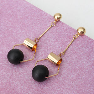 Sweet Wood Ear Drop Simple Geometric Women Earrings