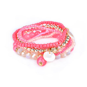 Bohemian Women Bracelet Crystal Beads Multilayer Bracelets Gift for Women