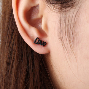 1pc Love Letters Words Punk Titanium Steel Trendy Earring Female Male Jewelry