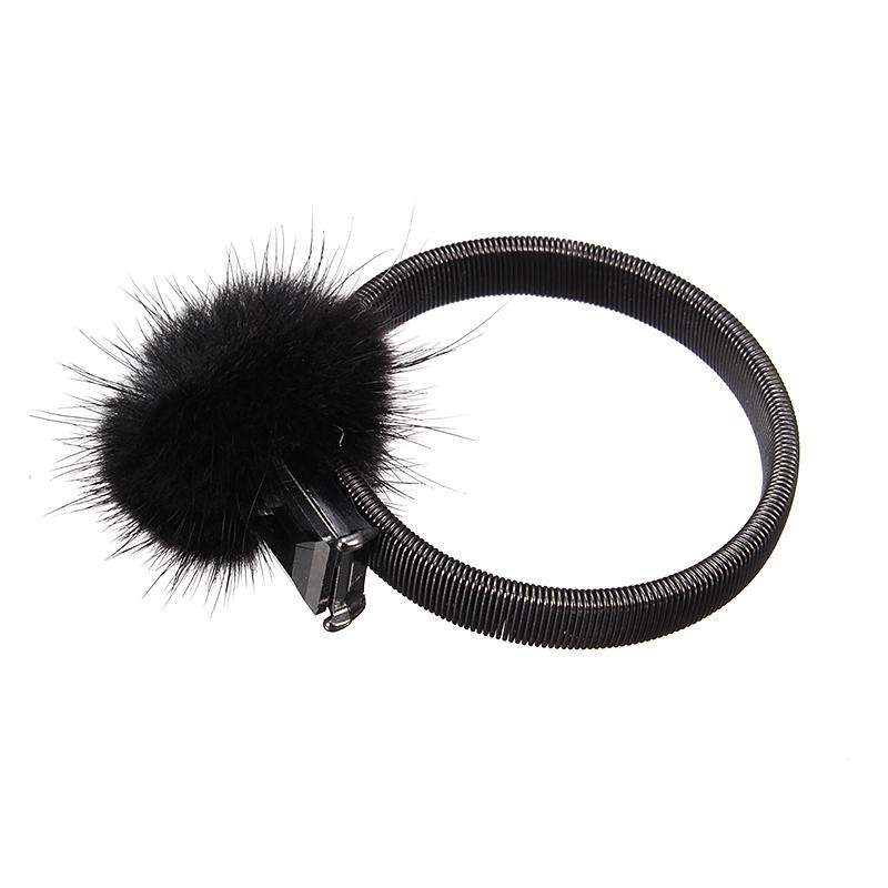 Trendy Fuzzy Ball Rhinestone Elastic Bracelets Finger Rings