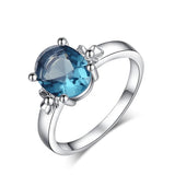 Sweet Environmental Copper Blue Zircon Gold Plating Ring