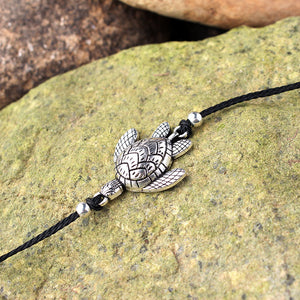 Bohemian Turtle Anklets Adjustable Wax Rope Black Blue White