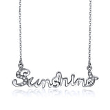 925 Sterling Silver Sunshine Letter Word Women Necklace Chain Jewelry