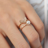 Fashion Open End Ring 18K Gold Plated Zirconia