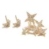 Statement Full Rhinestone Arrows Stars Gold Stud Earring