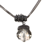 Water Drop Round Crystal Metal Long Chain Sweater Chain Statement Necklace 