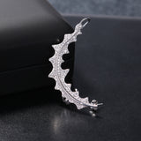 925 Sterling Silver Earrings Leaf Full Zirconia Ear Cuff