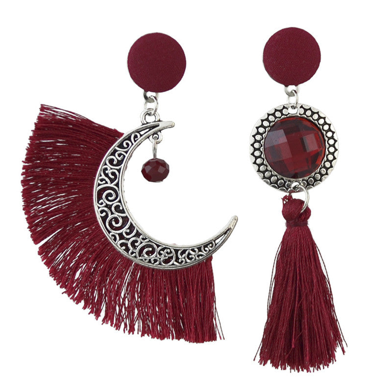 Bohemian Crystal Moon Drop Earrings Dangle women's Earrings