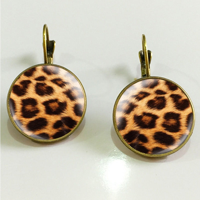 Retro Leopard Print Ear Drop Earrings