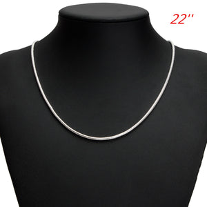 925 Silver Plated 3MM Simple Snake Unisex DIY Necklace Chain