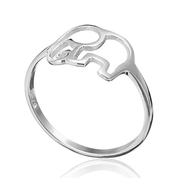 Cute 925 Sterling Silver Elephant Finger Ring Women Jewelry