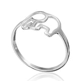 Cute 925 Sterling Silver Elephant Finger Ring Women Jewelry