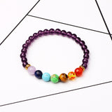 6mm Amethyst Agate Colorful Beads Elastic Bracelet for Women Christmas Gift