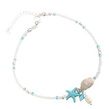 Bohemian Pearls Starfish Charms Anklets Summer Shell