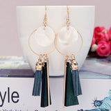 Trendy Tassels Wood Shell Ear Drop Elegant Earrings