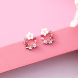 925 Sterling Silver Needle Shell Flower Butterfly Earrings